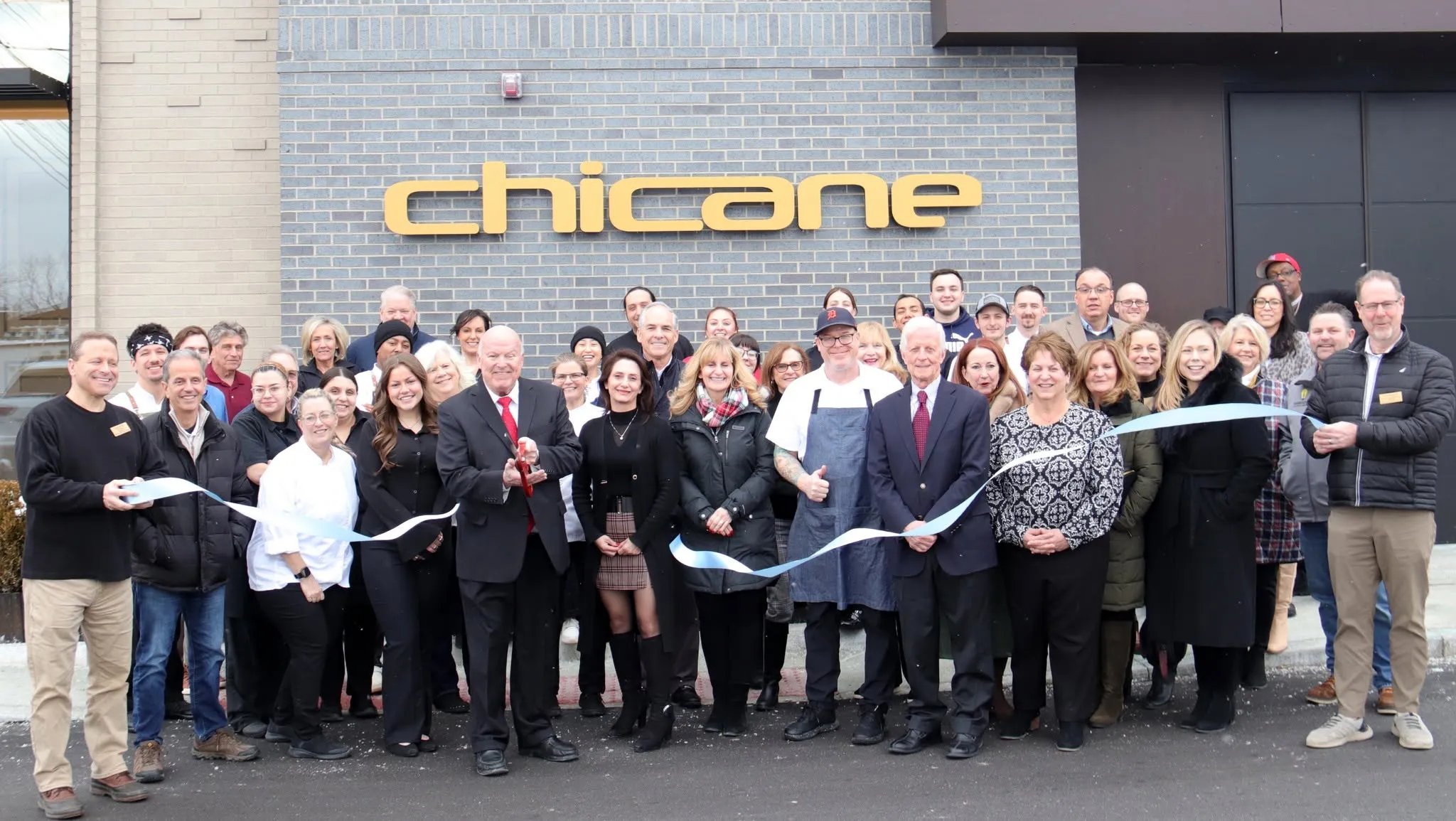 The Chicane team outside the restaurant on opening day