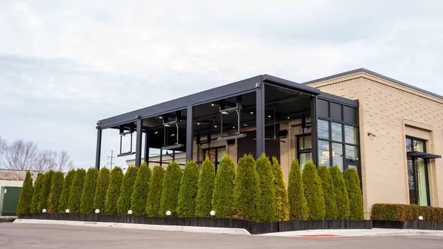The Chicane building and its covered patio