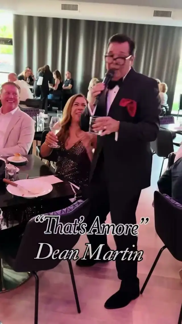 The singer working the room during dinner service